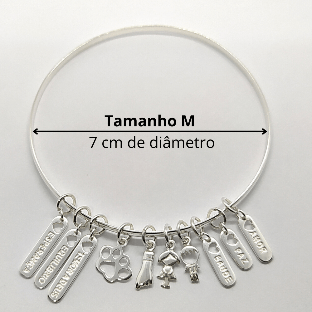 Bracelete TRADICIONAL prata 925 Tamanho M - P01