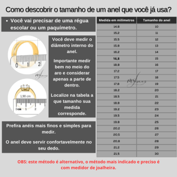 Anel feminino clássico em prata 925 com filetes de ouro 10k e zircônias - N12