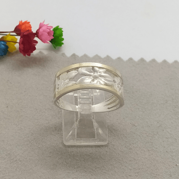 Anel Feminino Prata 925 com Ouro 10k - N19