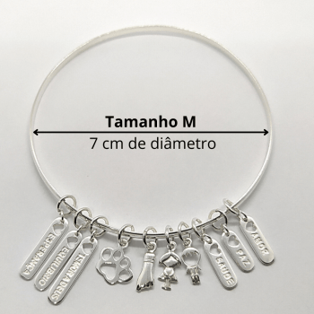 Bracelete TRADICIONAL prata 925 Tamanho M - P01