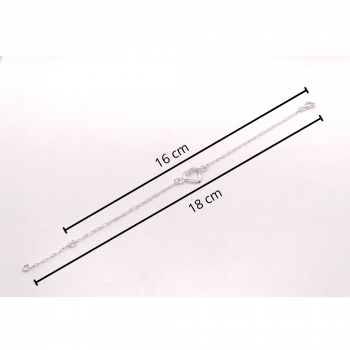 Pulseira feminina prata 925 M - Coração Vazado P03
